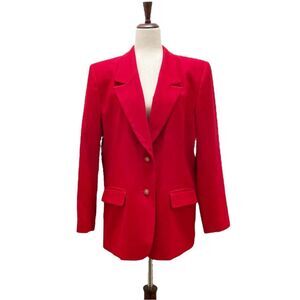 Vintage Pendleton Cherry Red Wool Blazer Womens Size 14 Oversized Preppy Classic